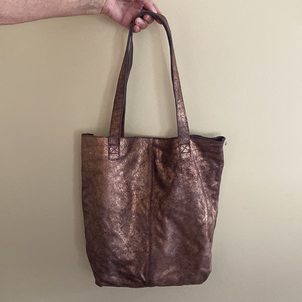 Paper Source Metallic Leather Tote